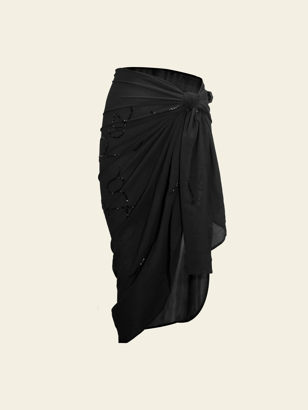 Embelished Pareo Black