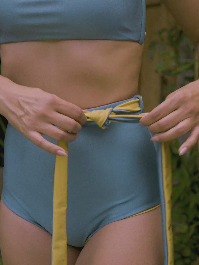 Poolside Reversible Bikini Bottom Blue