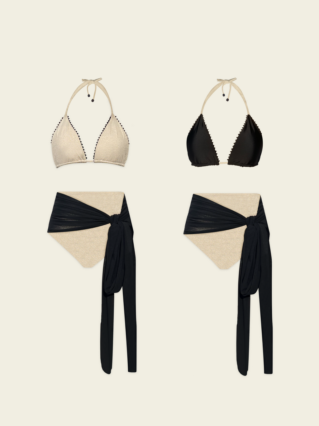 Valley Reversible Bikini Top Black